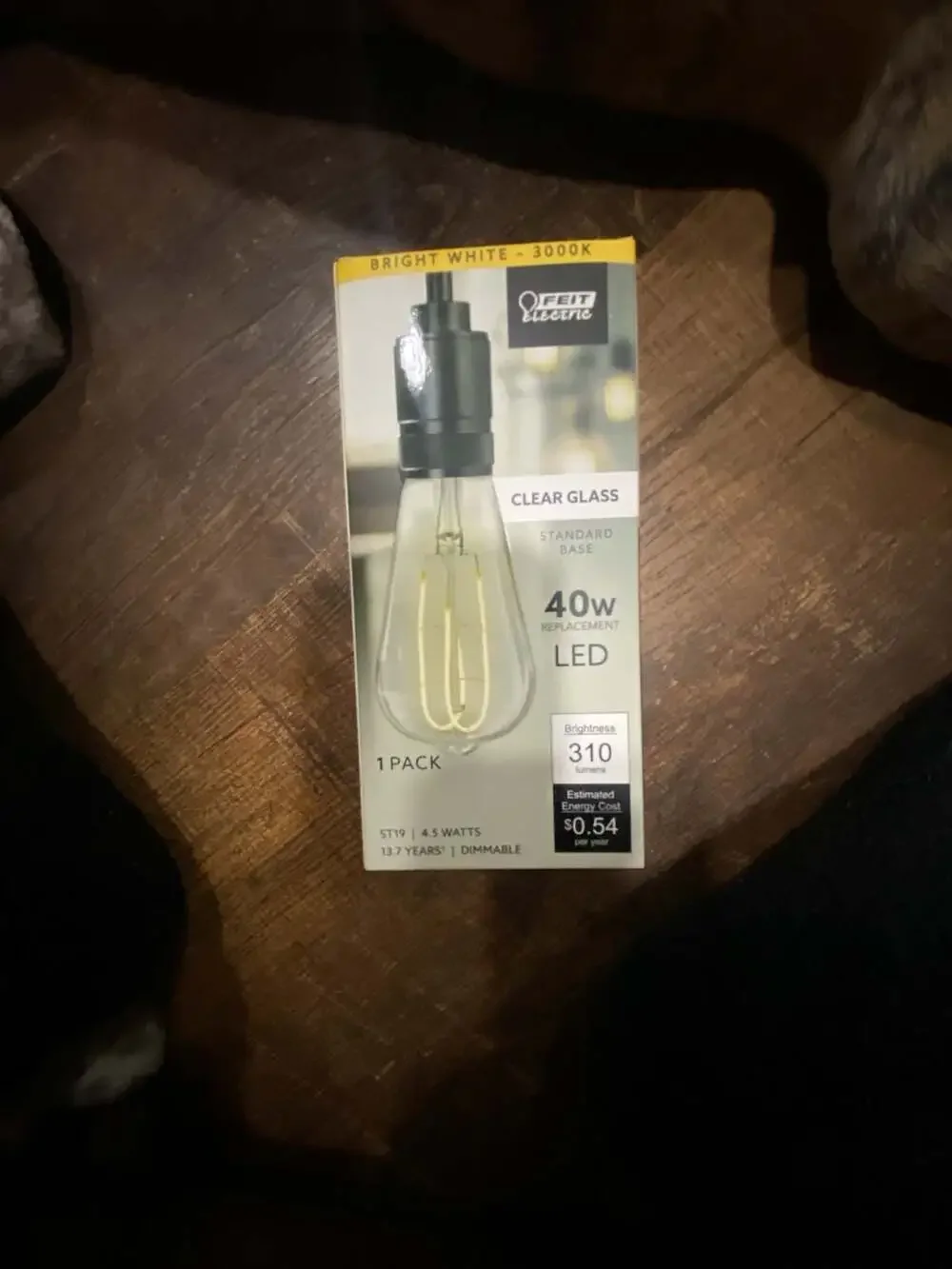Feit Electric ST19 40W Replacement LED Clear Glass Dimmable Light Bulb